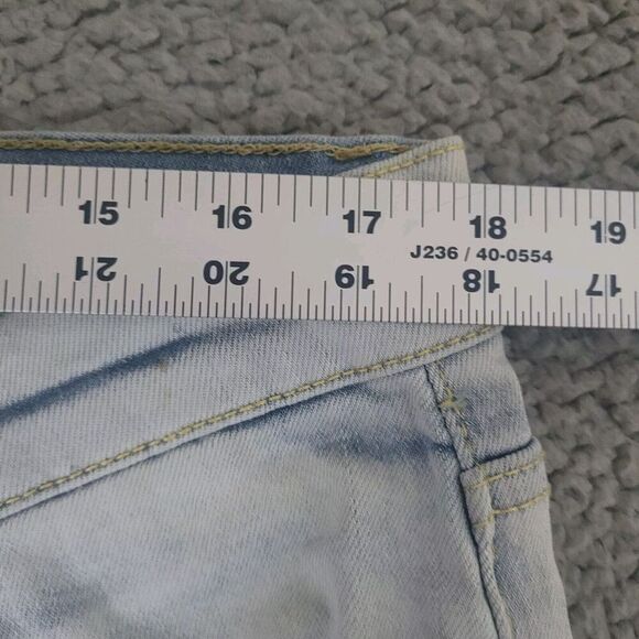 MNML Jeans Mens 36 Light Blue Denim Distressed Faded Slim Streetwear Slim Skinny - Picture 7 of 10